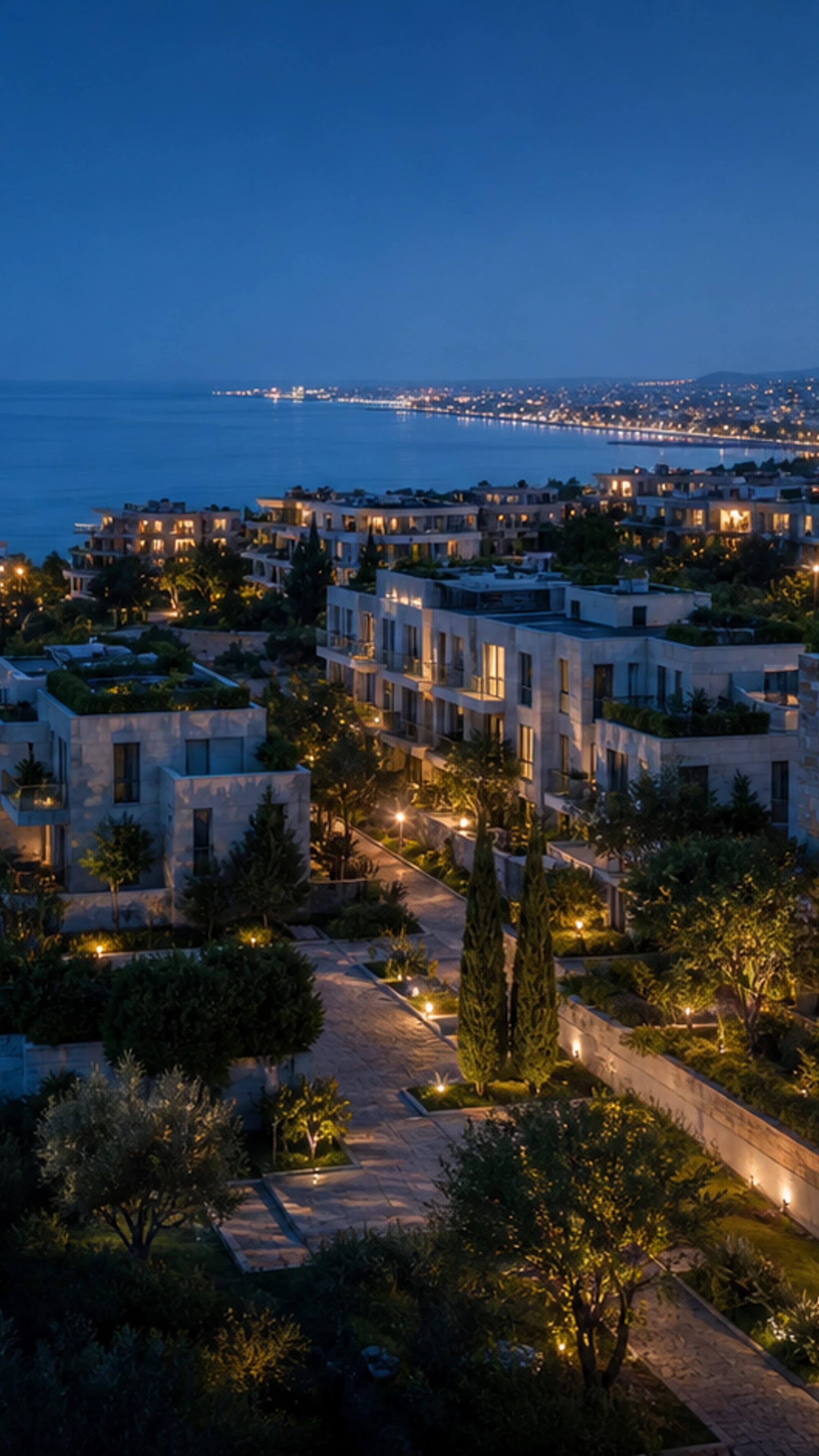 Akdeniz kıyısında peyzajlı seçkin konut dokusu